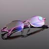 Neue High-End-Brille mit Diamantbesatz für Presbyopie, Weitsichtigkeit, Weitsichtigkeit, rahmenlose Anti-Blaulicht-Brille, Lesebrille