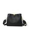 High-end Genuine Leather Women's Bag Fashionable and Simple Single-shoulder Crossbody Bag Cowhide Bucket Bag