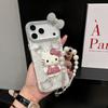 Cute Cartoon KT Cat for Apple 17 Mobile Phone Case 16ProMax Shell Pattern 15 Rhinestone 14 Lanyard Protective Case