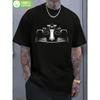 European Size Men'S Retro Formula Racing Pattern T-Shirt Classic Black Elastic And Breathable Suitable for Colorful Breathable Fabric Pure T Shirt