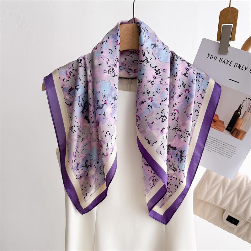 Luxury Printed Square Scarves Women's Silk Scarf Spring and Summer Floral Bandana Small Neckties Hairbands Bags Foulard Shawl