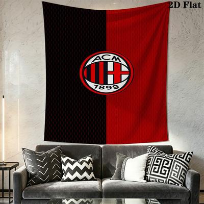 Milan Logo Wall Hanging Printed Fabric Blanket Decorative Tapestries for Bedroom Living Room Home Decor