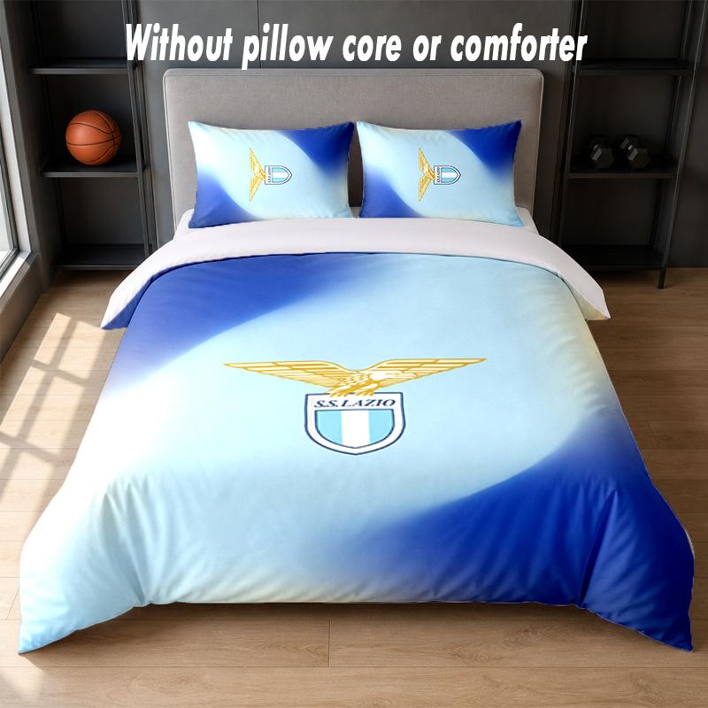 Lazio FC Design Bed Bedding Set 1 Duvet Cover + 2 Pillowcases Soft Breathable Household Bed Linens
