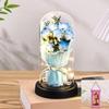 Everlasting Rose LED Glass Dome Bouquet Romantic Illuminated Ornament Perfect Valentine's Day Christmas Home Decor Romantic Gift