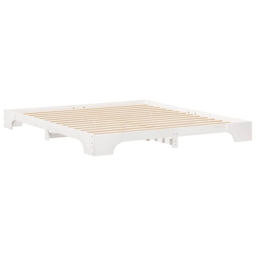 Bed Frame White 180 x 220 cm Solid Pine Wood