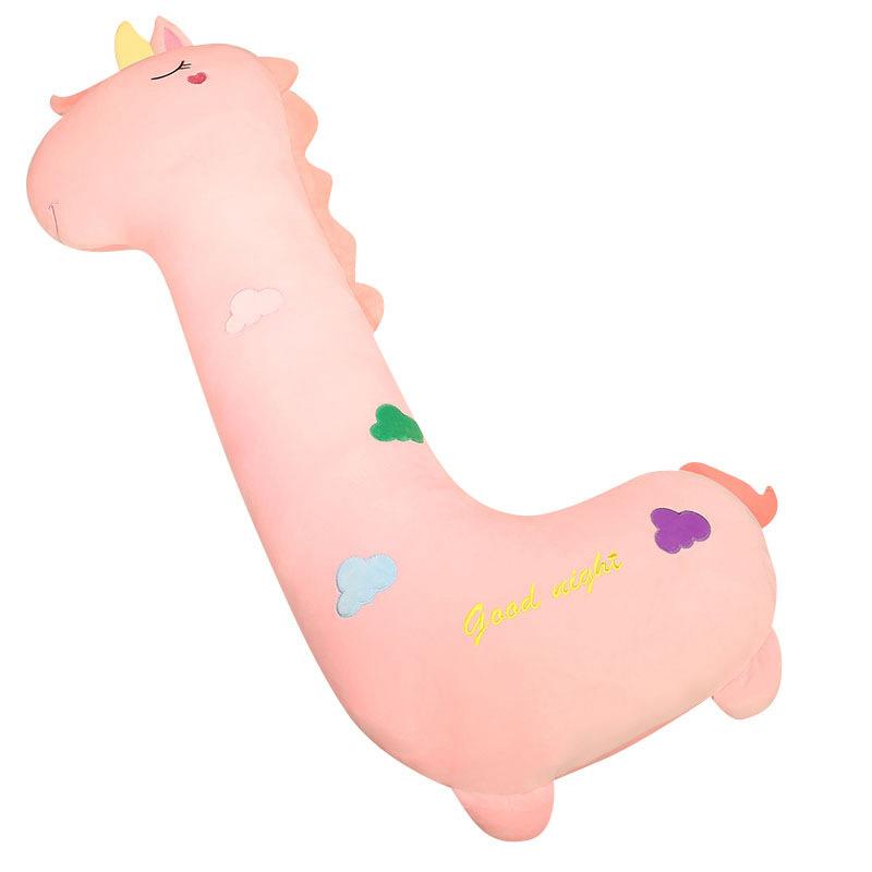 Girly Heart Pink Unicorn Throw Pillow Plush Toy Doll Dinosaur Doll Girl Pinch Legs Side Sleeping Doll