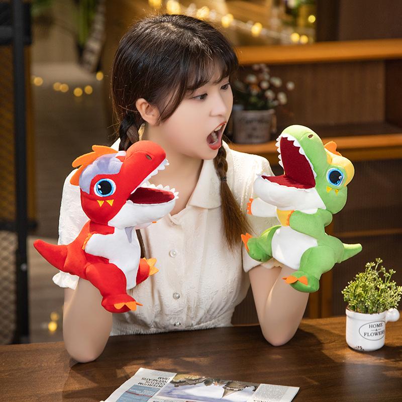 Dinosaurier Stofftier Plüschtiere Spielzeug Hand Finger Geschichtenpuppe Kawaii Puppen Lernspielzeug Baby Spielzeug Tyrannosaurus Kinder Geschenk
