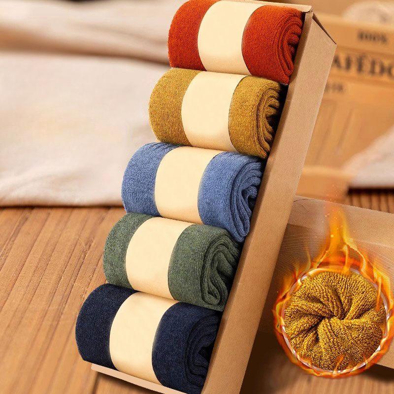 

3/5/10 пар теплых зимних носков с толстыми петлями для мужчин, прочные зимние ботинки, мягкие повседневные толстые спальные носки средней толщины для женщин 3 pairs зелёный/оранжевый