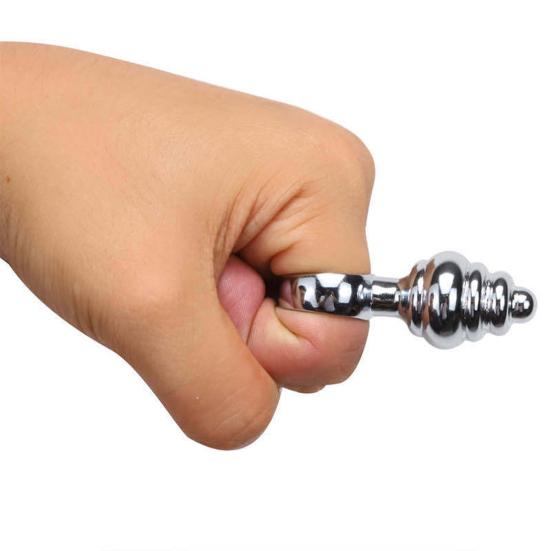 Mini Anal Stopper Stainless Steel Butt Stopper with Pull Ring for Beginners Small Metal Anal Training Sex Toy for Adult Men Women