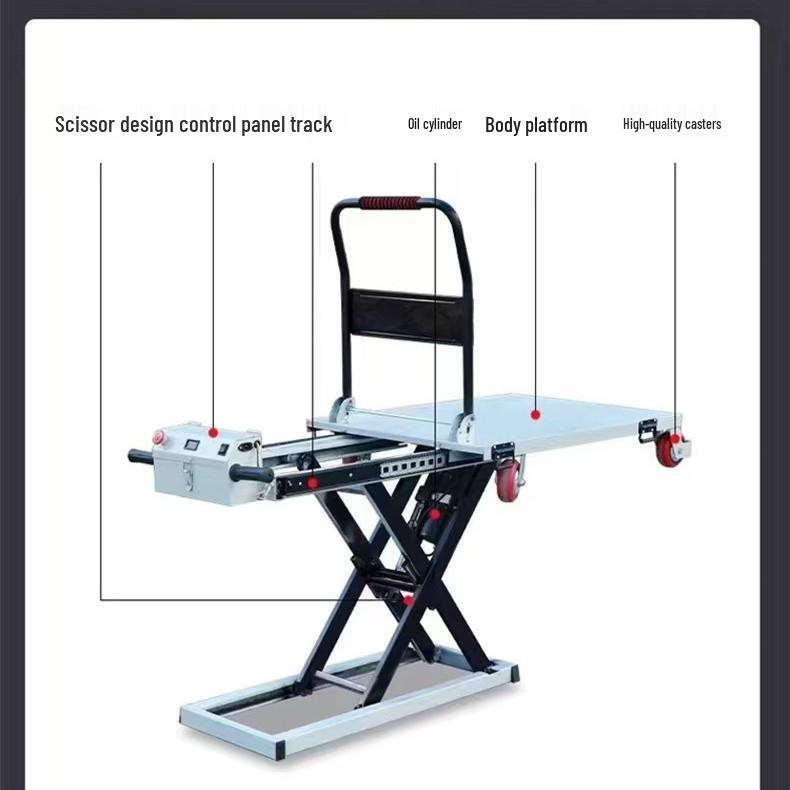 Happy Eye Rek Hydraulic Hand Truck Lifting Platform - One-Key Folding Portable Scissor Lift.