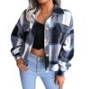 European & American Plaid Lantern Wool Long-Sleeve Coat for Women - Autumn/Winter Collection 2022.