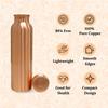 Pure Copper Water Bottle 1L | Ayurvedic Pure Copper Water Bottle with Leakproof Lid | 1L Water Bottle for Office & Gym (Copper Plain)