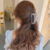 2Pcs Women Anti-break Transparent Frosted Rectangle Hair Claws Sweet Hair Decor for Curly Wavy Hair Styling Use