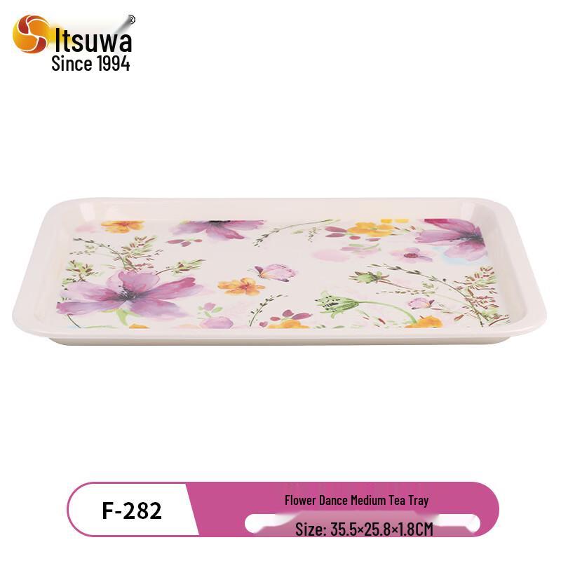 Wuhe Japanese Style Melamine Flower Dance Tea Tray