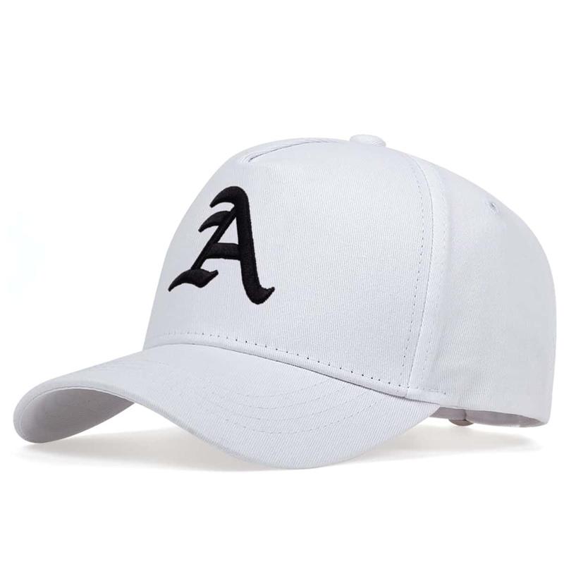 

Unisex A Letter Embroidery Baseball Caps Spring and Autumn Outdoor Adjustable Casual Hats Sunscreen Hat білий