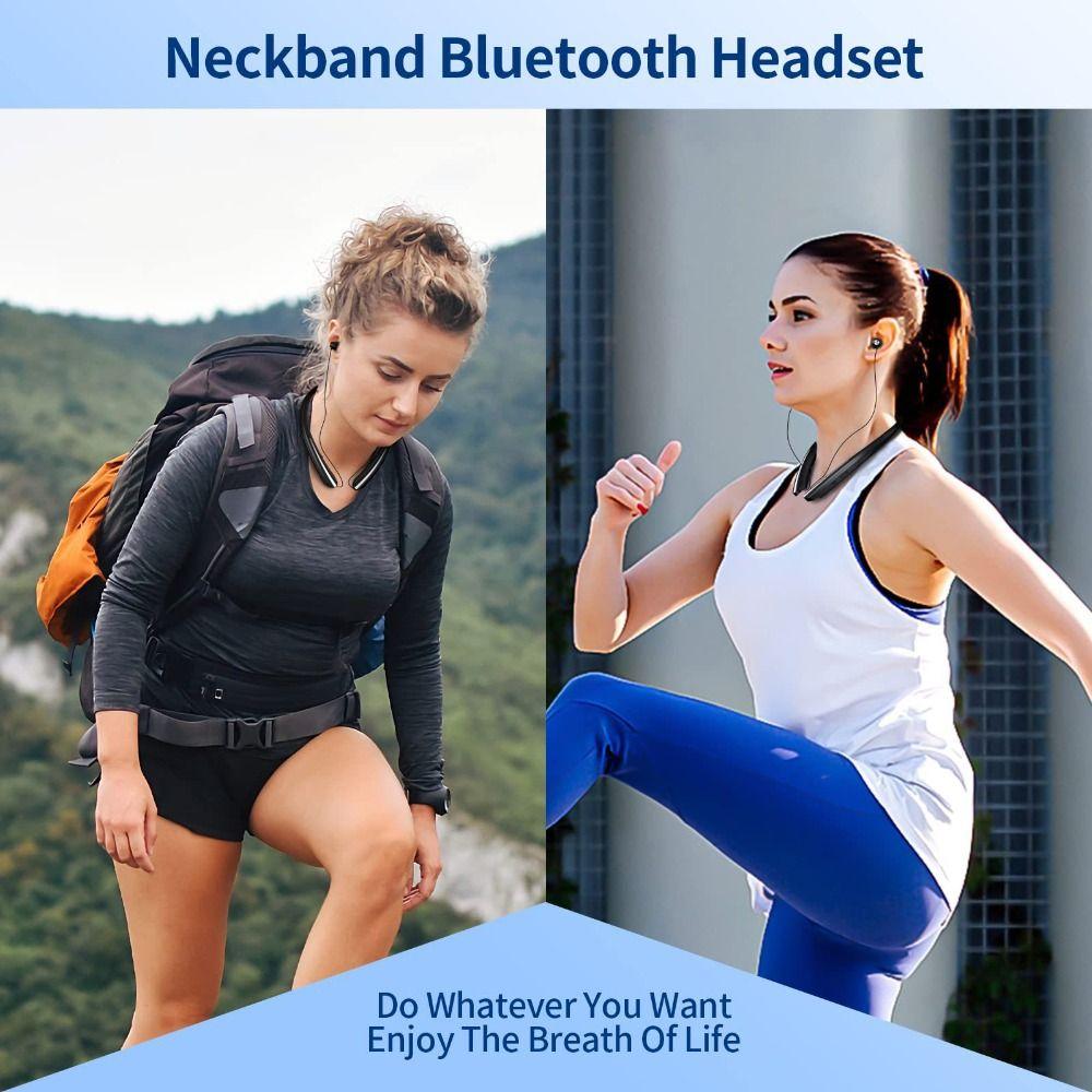 Waterproof Bluetooth Earbuds Noise Cancelling In Ear Headphones Neckband Wireless Earphone Commute