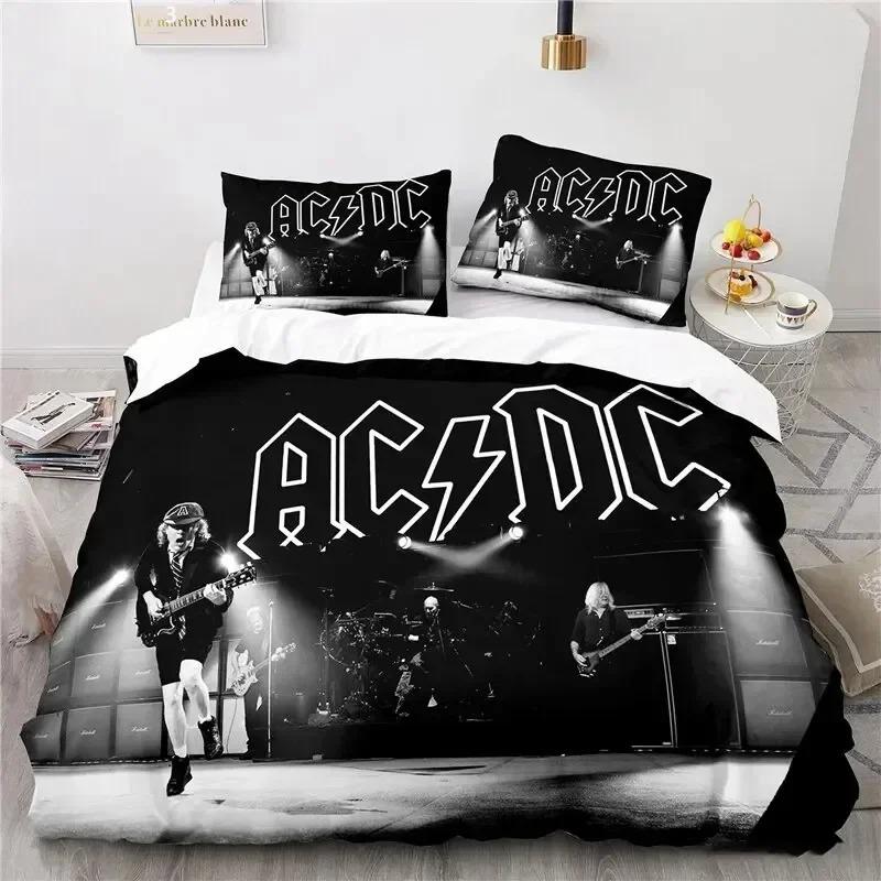 

3D Printed Rock Band AC/DC Bedding Set Bedroom Soft Modern Bedspreads Comefortable Kids Duvet Cover Quilt Cover And Pillowcase AU King 240x210cm