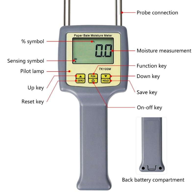 Accurate Paper Dampness Tester Insert Digital Paper Hygrometer Pin Humidity Testing Tool Essential for Printing Industry
