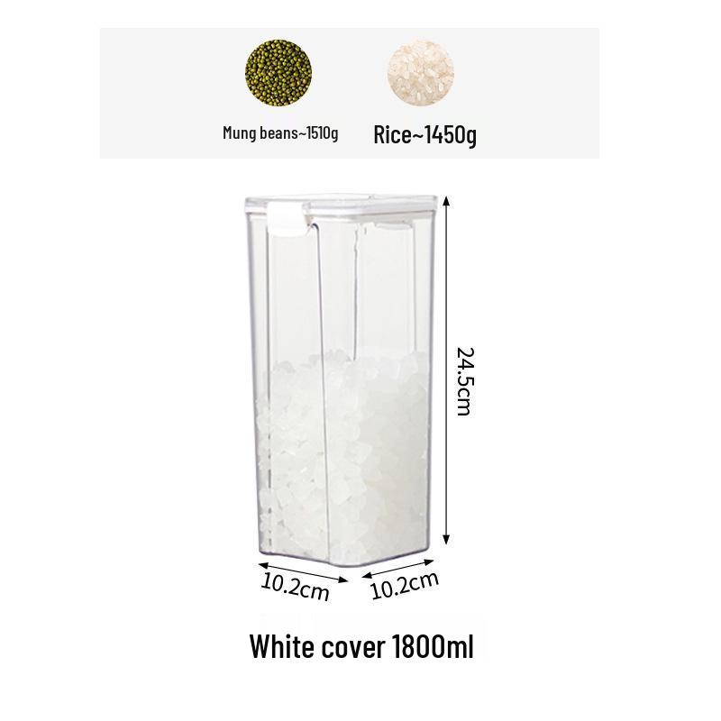 Five Grains Kitchen Airtight Square Spice Jar - Moisture-Proof Food Storage Container