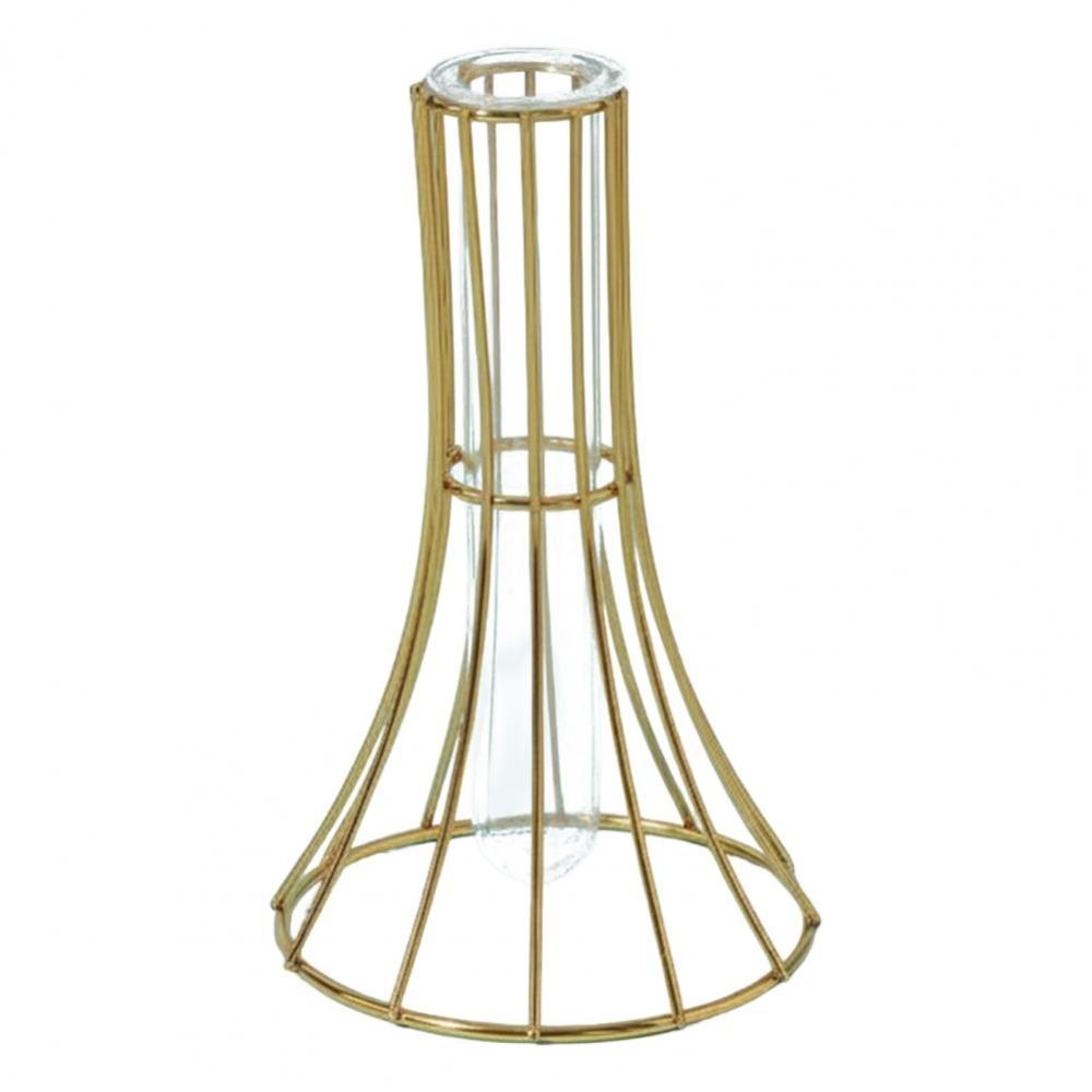 Flower Arranging Test Tube Vase Hollow Frame Removable Tube Decorative Hydroponic Vase Iron Flower Arrangement Vase
