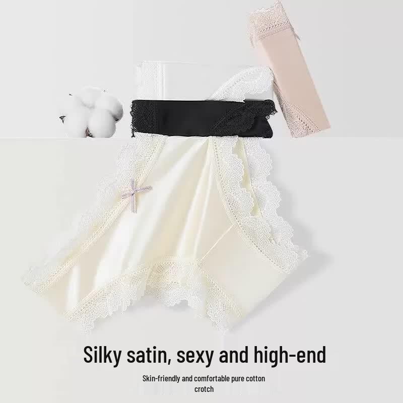 Yaoyaoguimi French Silky Satin Women's Underwear 4-Pack