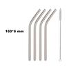 Fruit Juice Straws Mini 160mm Short Rainbow Stainless Steel Metal Straws Straight Bend Reusable Drinking Small 4Straw 1prush