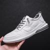 2025 autumn and winter new men's leather casual shoes British trend board shoes teen lace-up men's shoes