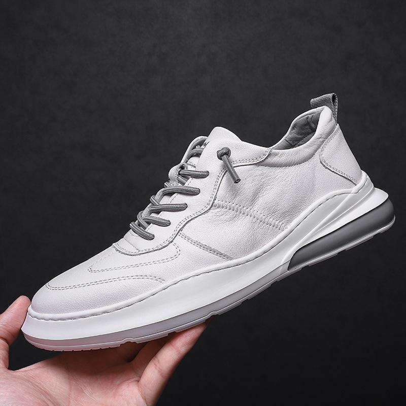 2025 autumn and winter new men's leather casual shoes British trend board shoes teen lace-up men's shoes
