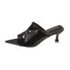 Fashion 2025Women's High Heel Slippers Summer Open Toe Trendy Design Sensation Single Shoes for Skirts Half Slippers Fashionable Slides