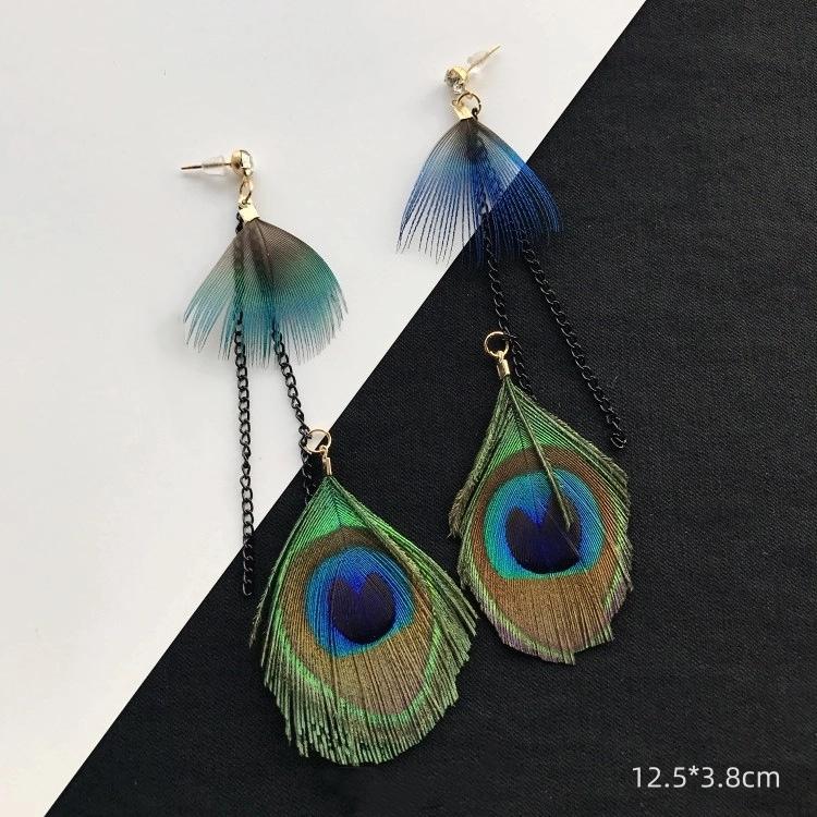Unique Exaggerate Feather Earrings Creative Feathers Long Earrings Trendy Boho Big Earrings Women Statement Jewelry Wholesale