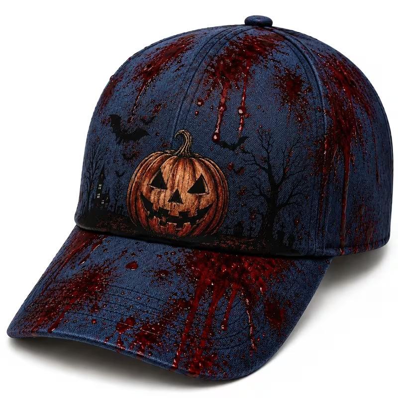 D print Halloween baseball cap women's spring and summer sunshade sun protection cap American style versatile fashion hat sun protection