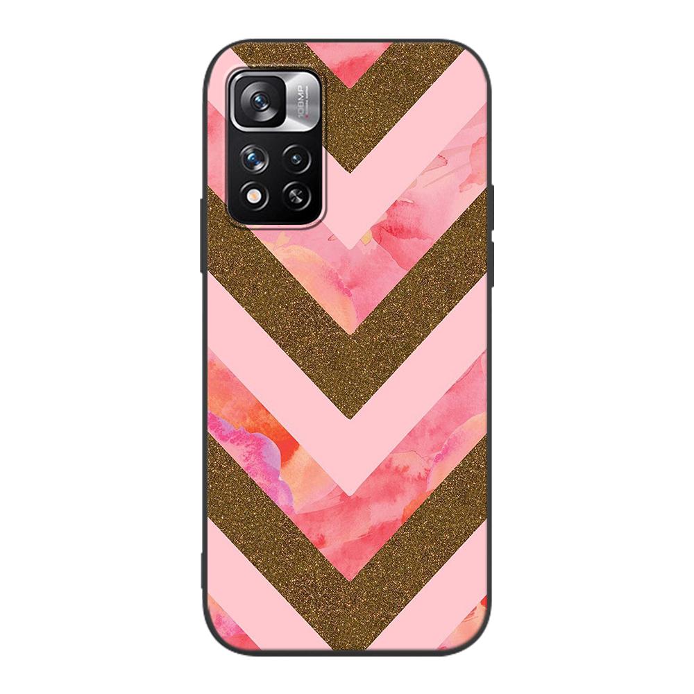 Fashion Pink Marble Case for Xiaomi Redmi Note 9S 9 8 10 11 Pro 9C 9A 7 8T 7A 8A 6A 6 10S Black Soft Silicone Phone Cover Coque