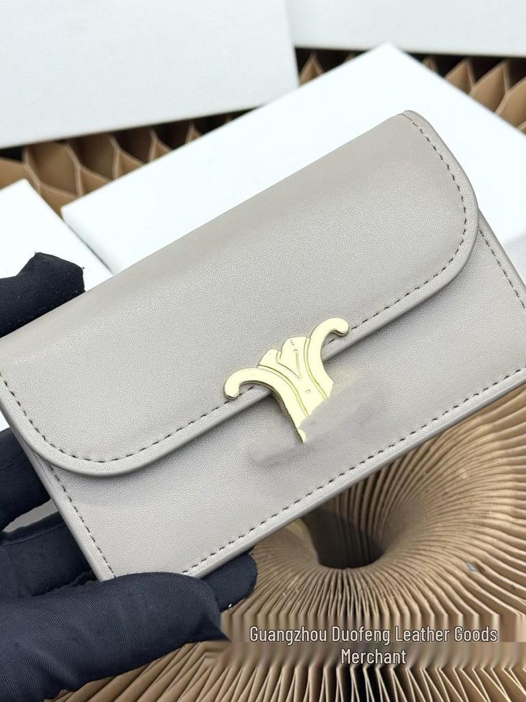 Arc de Triomphe Genuine Leather Flap Wallet: Fashionable, Niche Design, Large Capacity Multi-Functional Coin Purse
