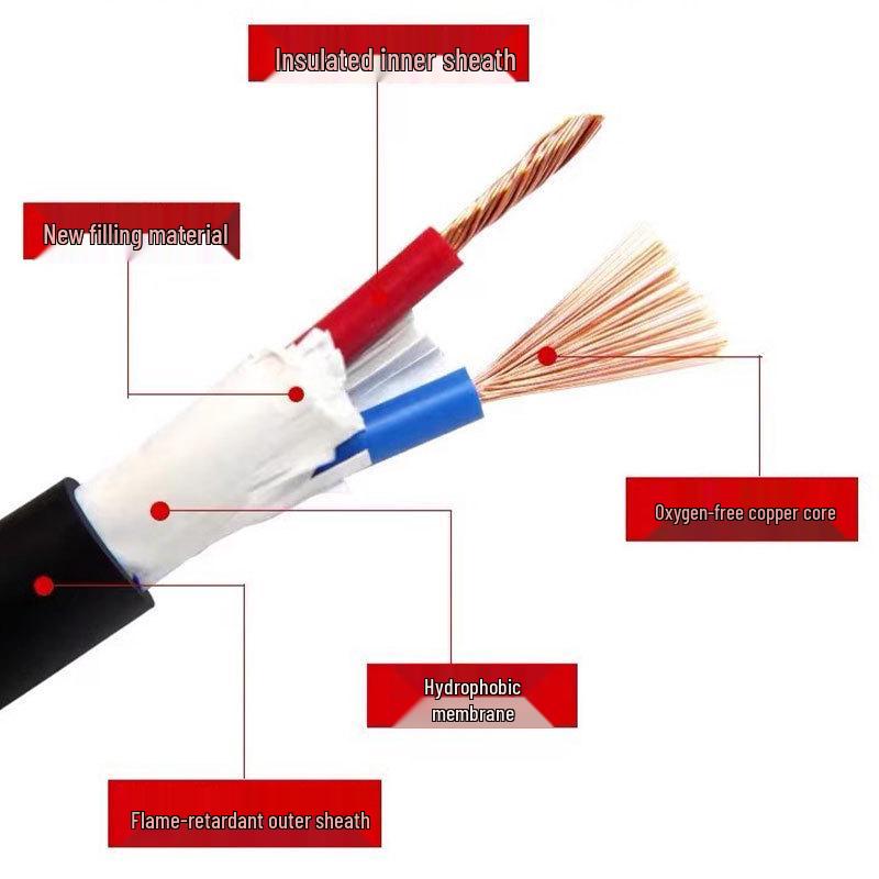 RVV Pure Copper Electric Wire, Sheathed Control Cable, 2-4 Cores, 1-4 Sqmm