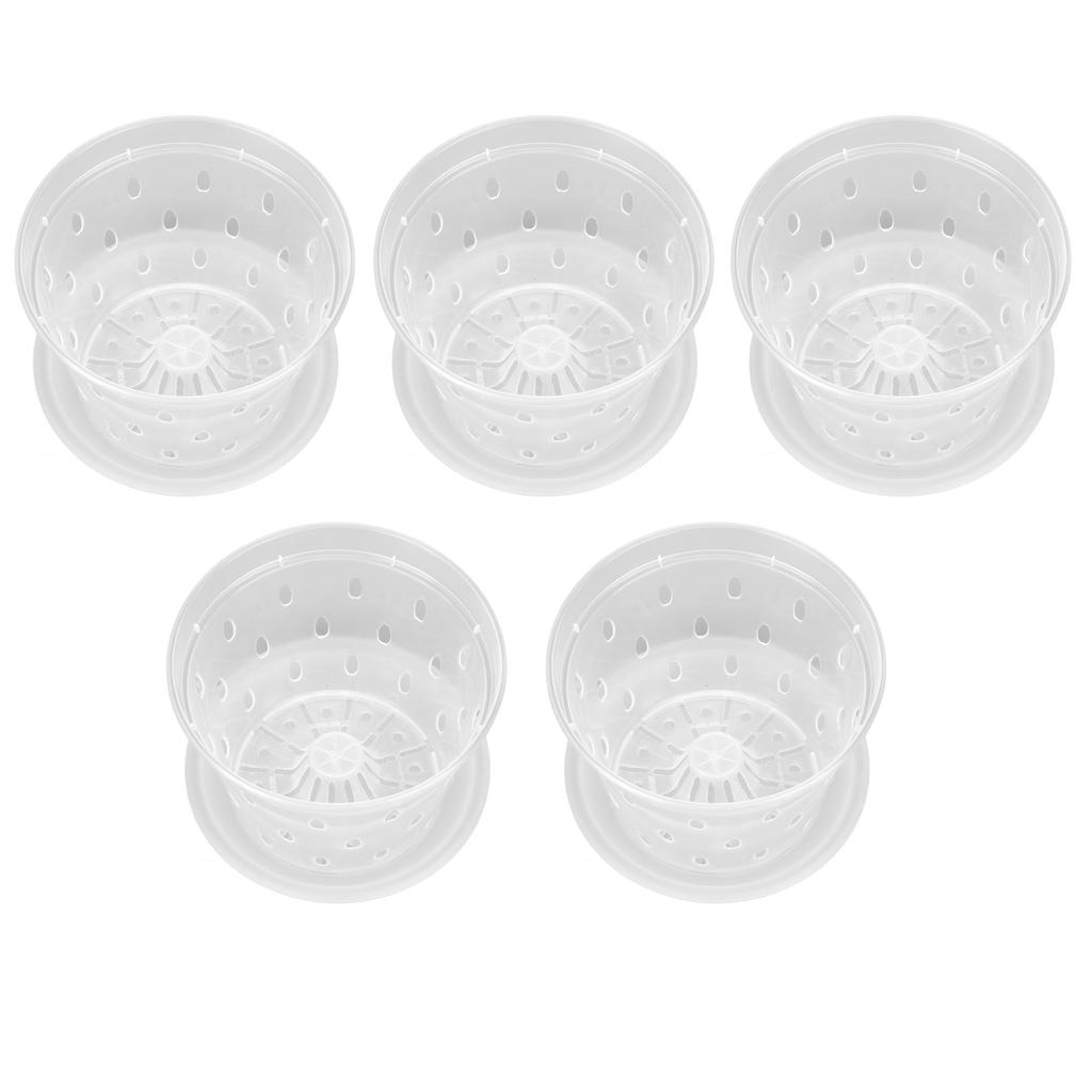 5 Sets Orchid Flower Pot Breathable Clear Orchid Planting Pot with Holes Saucers for Indoor Outdoor