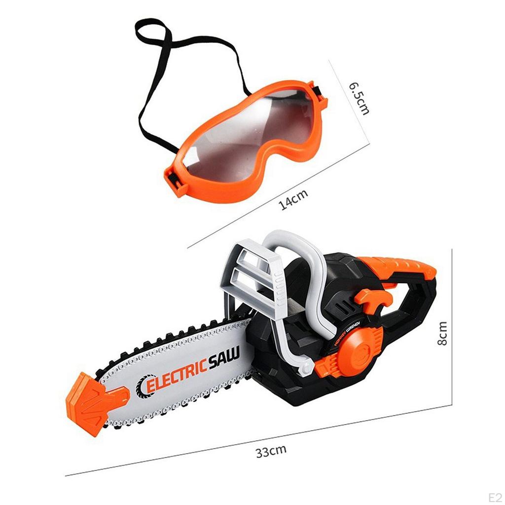 Kids Toy Electric Chain Saw Preschool Accessories Educational for Boys Girls with Goggles Gift