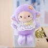 Plush Sheep Keychain With Flower Dress For Gift And Bag Decor