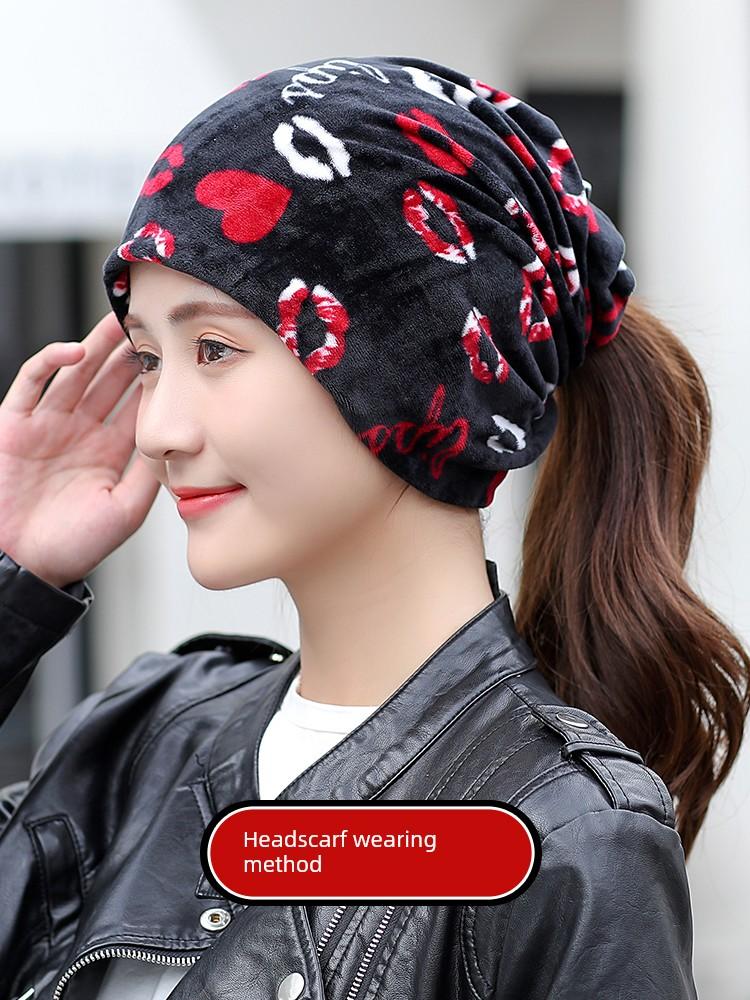 Bandana Women Multi-Functional Riding Windproof Variety Fleece-lined Winter Headscarf Neck Guard Warm Mask Scarf Dual-Use High Neck Cami