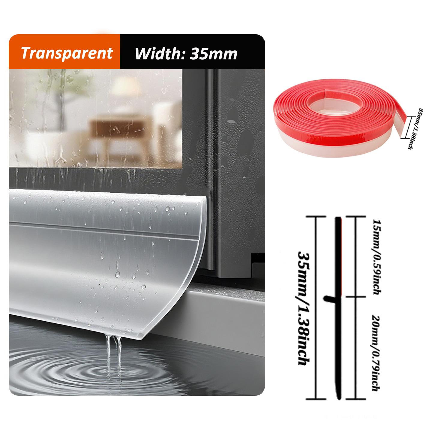 

Transparent Window Edge Rainproof Blocking Bar Balcony Sill Water Guide Bar Waterproof Windproof Sealing Strip Flashing Board 1M
