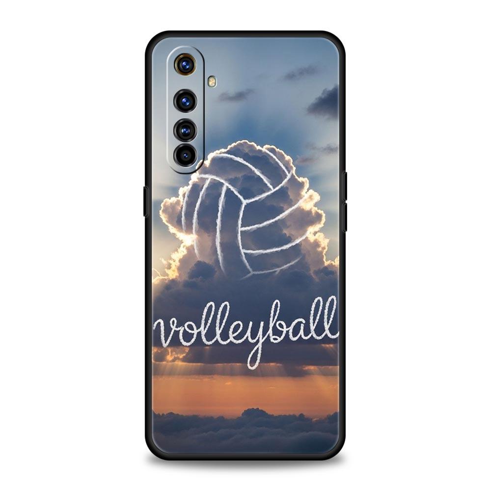Soft TPU Case For Realme C67 C63 C55 C53 C25 C21 10 11 12 13 GT 2 3 5 Pro Plus 5G Shockproof Phone Cover Volleyball Painted Bags