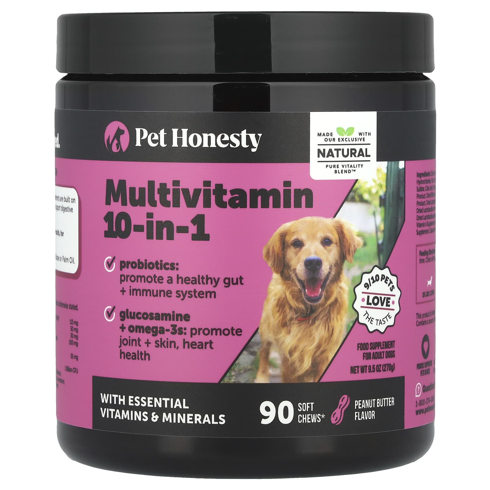 

Мультивитамин 10-в-1, для взрослых, арахисовая паста, мягкие жевательные таблетки, 90, 270 г (9.5 унций)