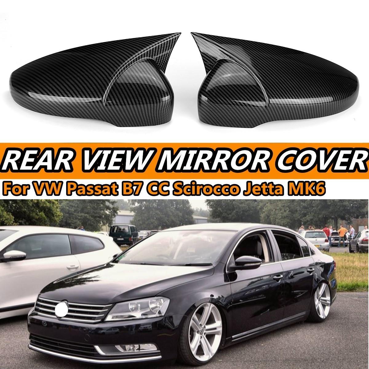 Пара Накладок на Зеркала Бокового Вида для Автомобиля Для VW JETTA MK6 Volkswagen Passat B7 Scirocco Beetle CC Eos Дополнительные Накладки на Зеркала Заднего Вида Glossy Black