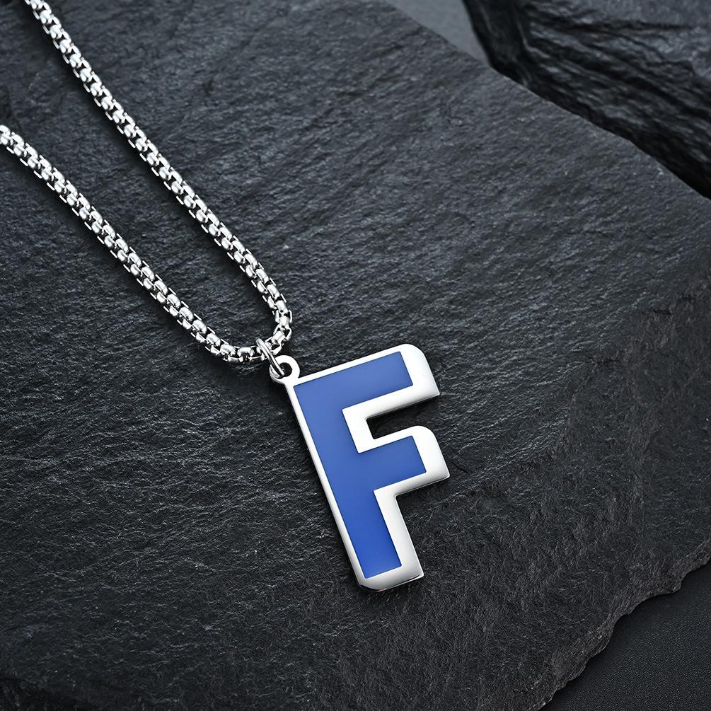 

Ожерелье с буквой F Tuku для мужчин и женщин, модные и крутые аксессуары из титановой стали, ювелирные изделия в уличном стиле для ночного клуба