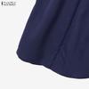 ZANZEA Women Short Sleeve Blouse and Pants Casual Two Piece Suit Sets