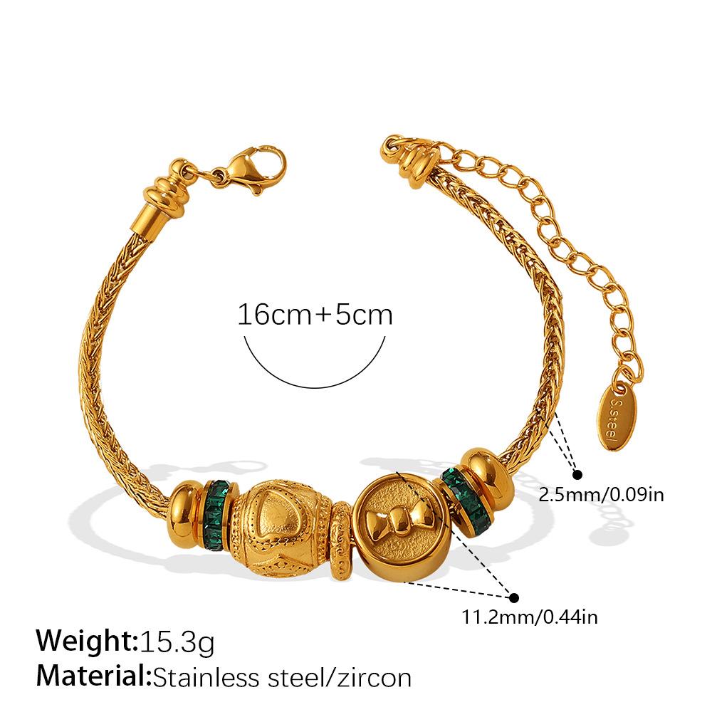 European and American Retro Style DIY Snowflake Hollow Diamond Pendant Bracelet, High-end Gold Beaded Bracelet 2026 16+5CM