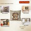 2D Cute Teddy Bears Pillow Covers For Home Decor Pattern Cushion Cover Suitable For Sofa Bedroom Car Pillow Cover