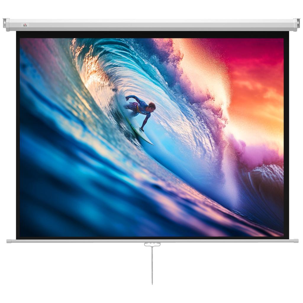 Projector Screen 171 X 128 Cm (84 Inch) 4:3 HD 4K Projection Screen Plastic, Metal Home Theater