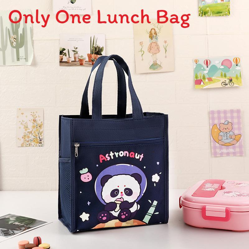 Kids Portable Canvas Lunch Box With Material For School And Outdoor Use