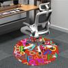 1pc Doodle Alphabet Chair Carpet for Office Non Slip, Machine Washable Rug for Office, Room Holiday Decor for Christmas, Birthday Polyester