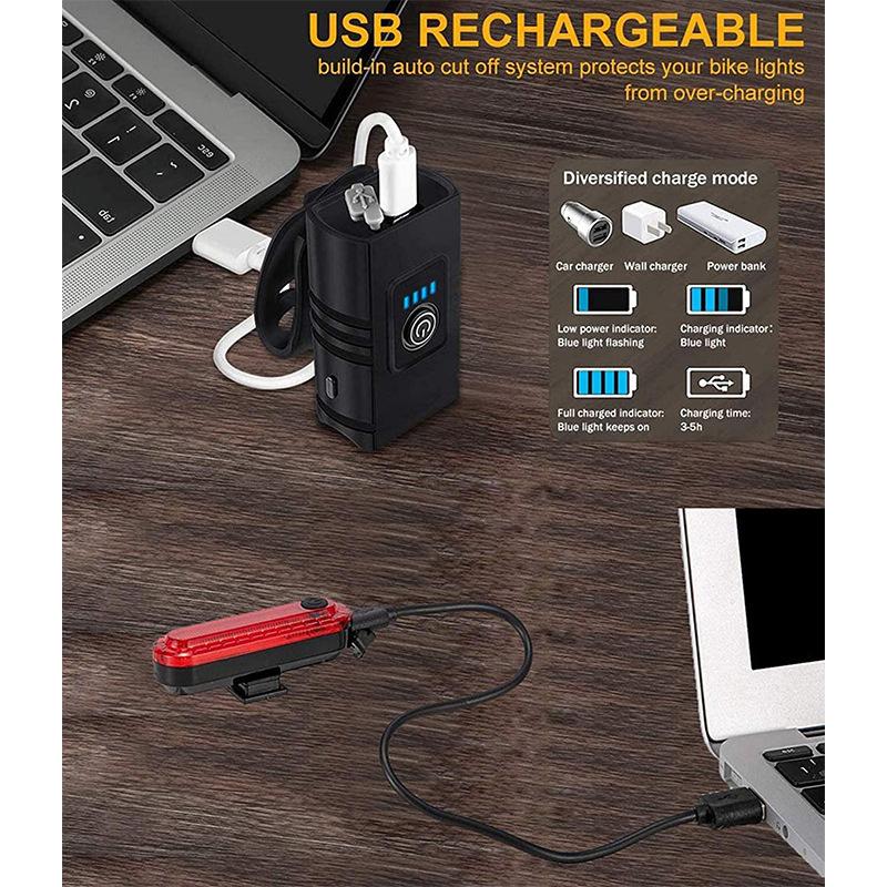 Bicycle Light Night Riding Flashlight Headlight Rainproof Rechargeable Mountain Road Children'S Bicycle Light Cycling Equipment